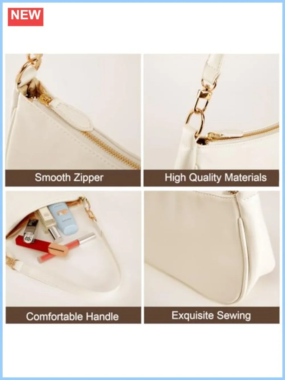 Faux Leather Crossbody Shoulder Bag Zipper Hobo Purse